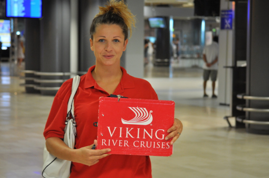 Viking River Cruises red shirt greeter (photo chriscruises.com)