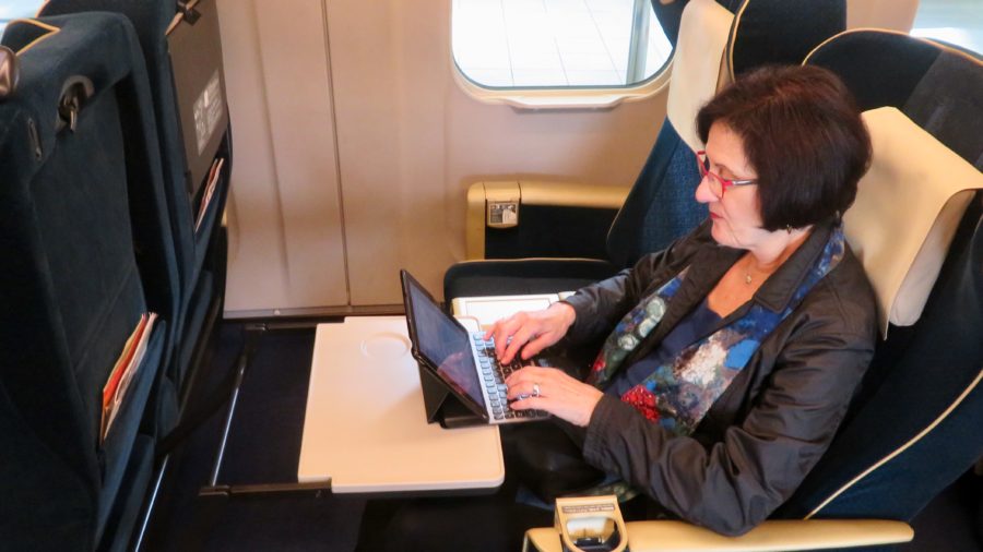 Japan Travel ~ High Speed Shinkansen trains in Japan with wide reclining seats are very roomy and comfortable